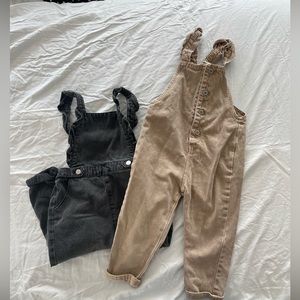 Zara toddler girls denim overalls size 2-3